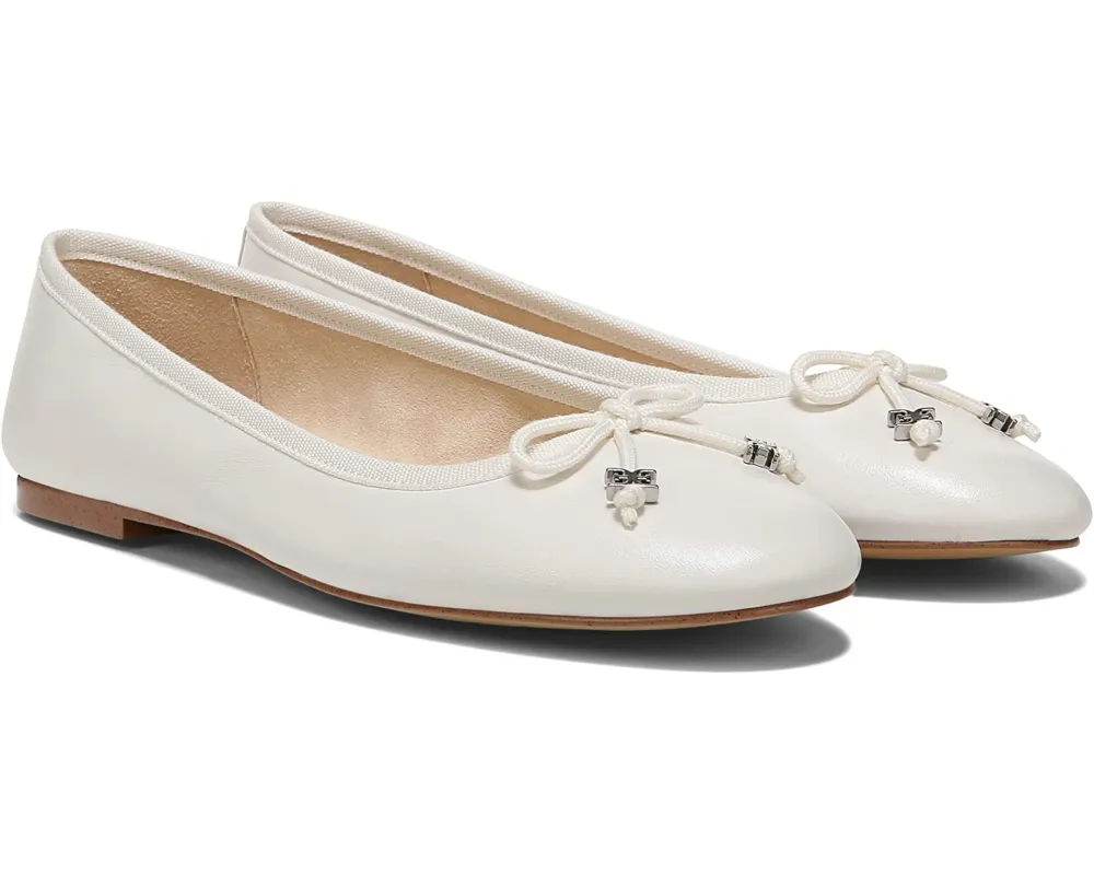 white ballet flats