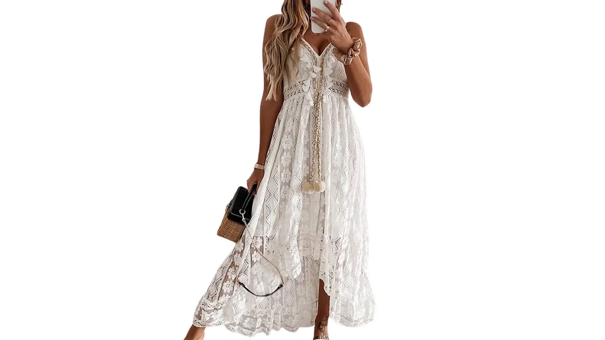 white boho dress