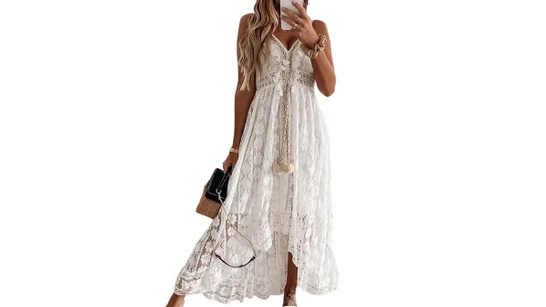 white boho dress