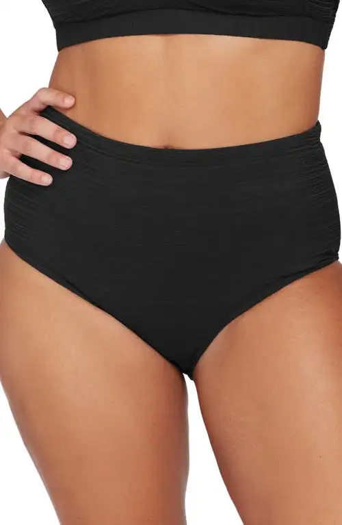 Artesands Aria Renoir High Waist Bikini Bottoms in Black at Nordstrom, Size 8