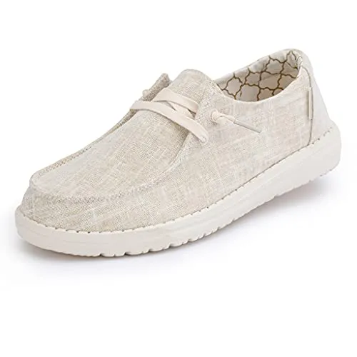 Hey Dude Women's Wendy Sparkling Gold Size 2 | Women&rsquo;s Shoes | Women&rsquo;s Lace Up Loafers | Comfortable & Light-Weight