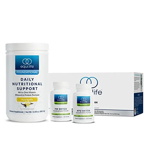 Equilife - Dr. Cabral Detox, 7-Day Full-Body Detox, Health & Wellness System, Body Cleanse, May Help Boost Energy & Mood, Optimal Support for Mental Clarity & Stress Relief (Vanilla, 14 Servings)