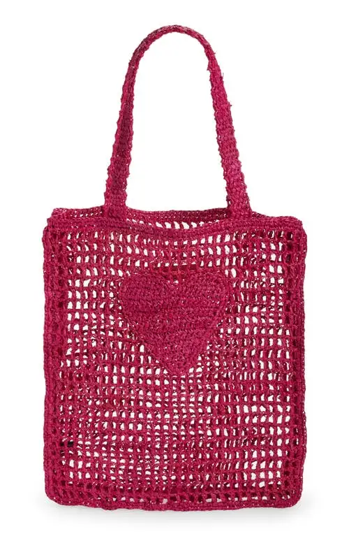 btb Los Angeles Heart Market Tote Bag in Fuchsia at Nordstrom