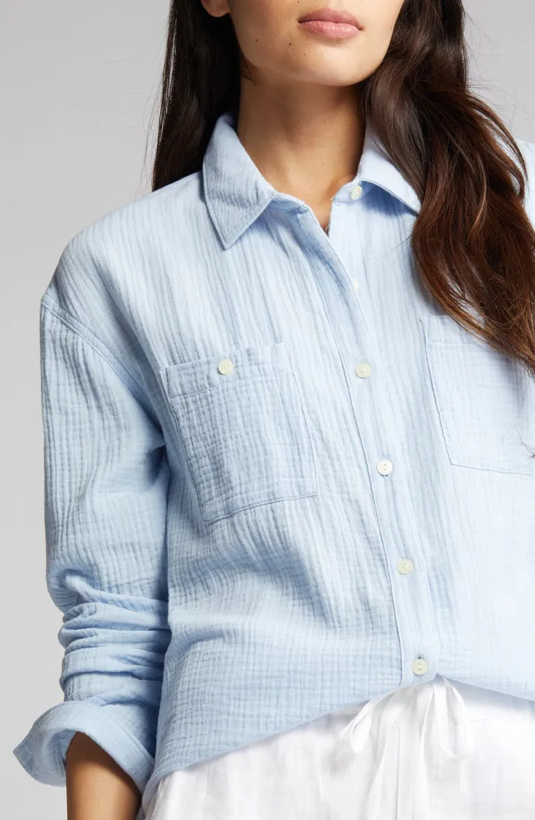 gauze button-down shirt