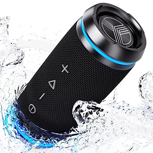 TREBLAB HD77 - Bluetooth Speaker - Loud 360&deg; HD Surround Sound w/Bass, 30W Stereo, IPX6 Waterproof, 20H Battery Portable Speaker w/Bluetooth, Wireless Dual Pairing, Outdoor Blue Tooth Speaker