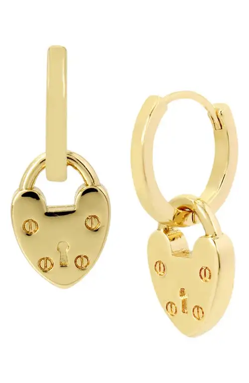 AllSaints Small Lock Huggie Earrings in Gold at Nordstrom