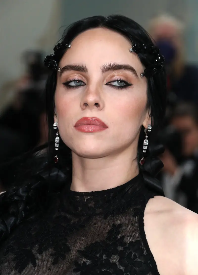 Billie Eilish Stuns at the 2023 Met Gala Red Carpet in a Sheer Black Gown: Photos