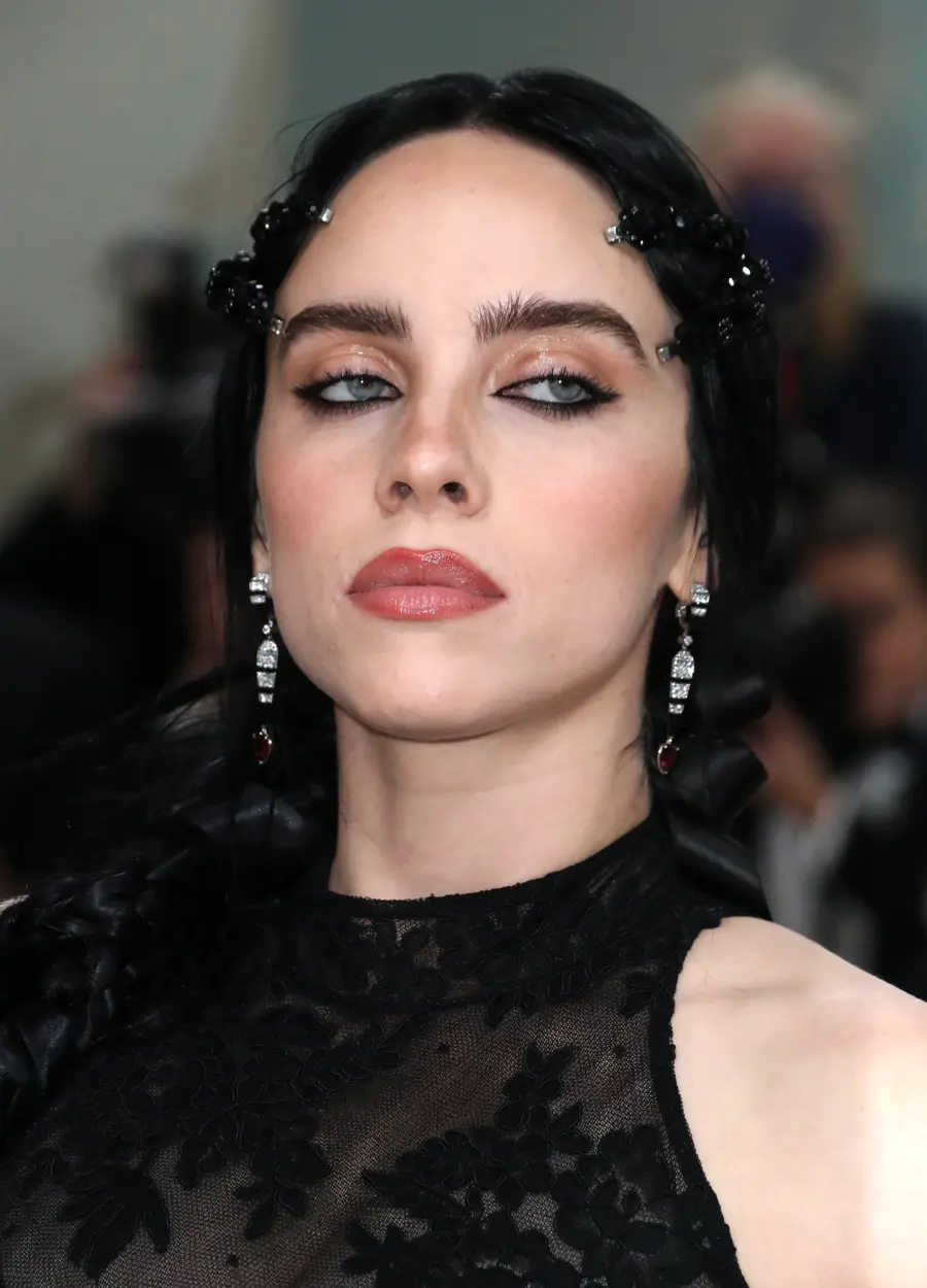 Billie Eilish Stuns at the 2023 Met Gala Red Carpet in a Sheer Black Gown: Photos