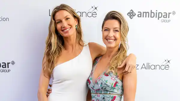 Feature Gisele Bundchen Poses With Twin Sister Patricia in Rare Red Carpet Appearance