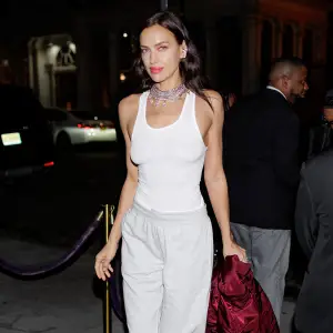 Feature Irina Shayk Breaks Fashion Rule in Sweatpants at 2023 Met Gala After Party