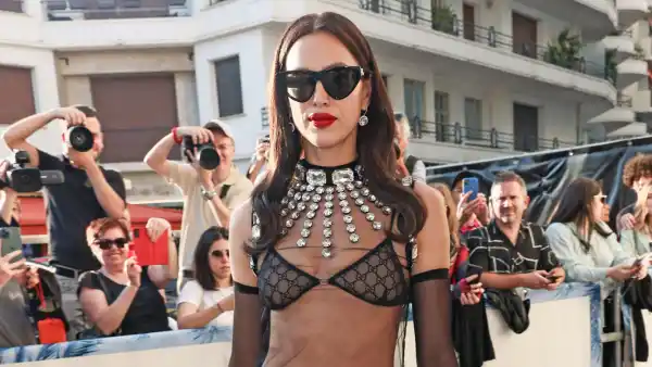 Irina Shayk in Bra and Underwear at Cannes
