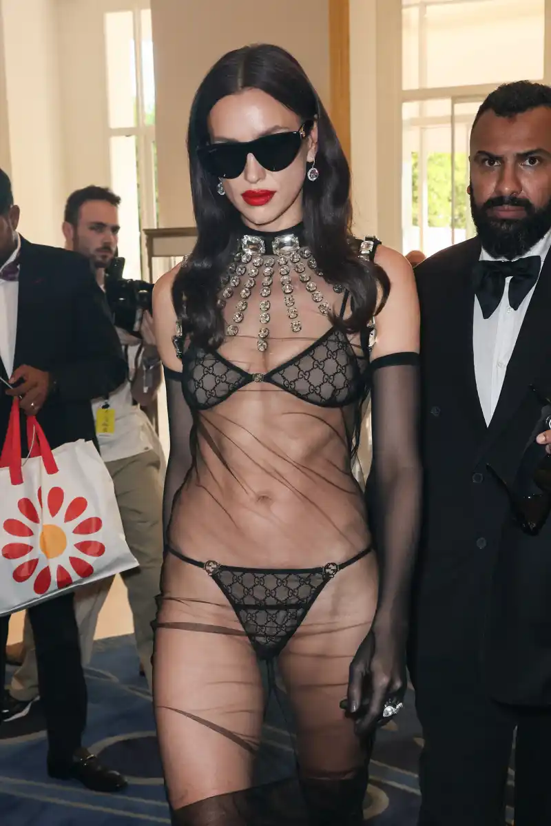 Irina Shayk in Bra and Underwear at Cannes