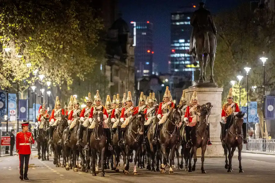 King Charles Overnight Procession Rehearsal in London 1