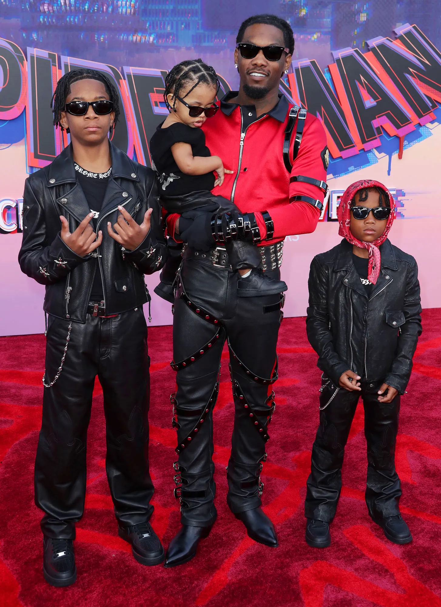 Offset Brings Sons to Into the Spider-Verse Premiere
