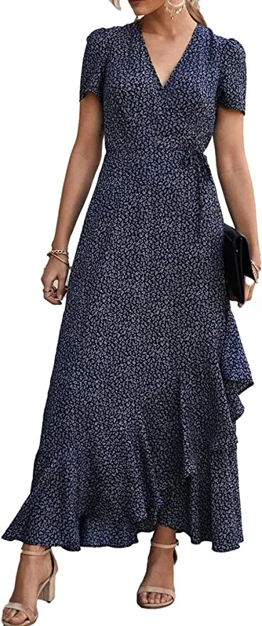 PRETTYGARDEN Women's Summer Wrap Maxi Dress