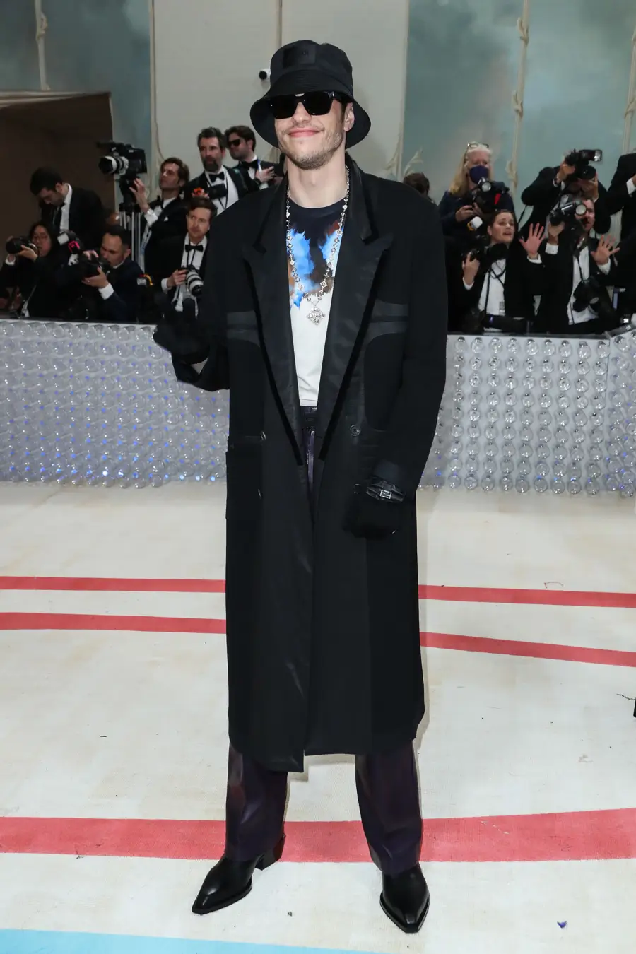Pete Davidson Keeps a Low-Profile in a Bucket Hat and Sunglasses at the 2023 Met Gala