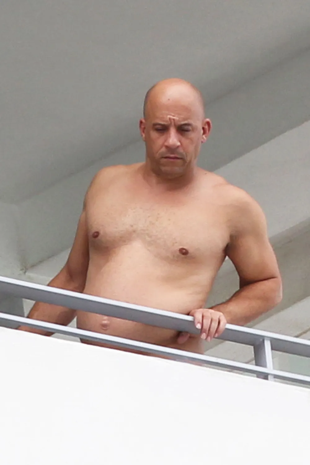 Vin Diesel Showcases Softer Figure While Lounging Shirtless in Miami &mdash; See His Not-So-Buff Bod