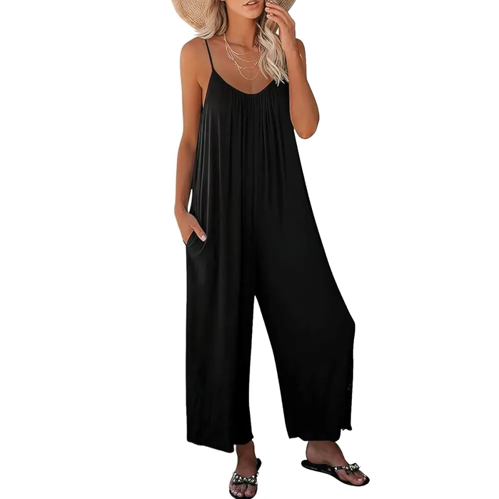Anrabess Spaghetti Strap Boho Wide Leg Jumpsuit Amazon