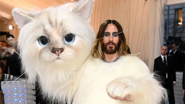 Jared Leto Dresses as Karl Lagerfeld's Cat Choupette for the 2023 Met Gala Photos