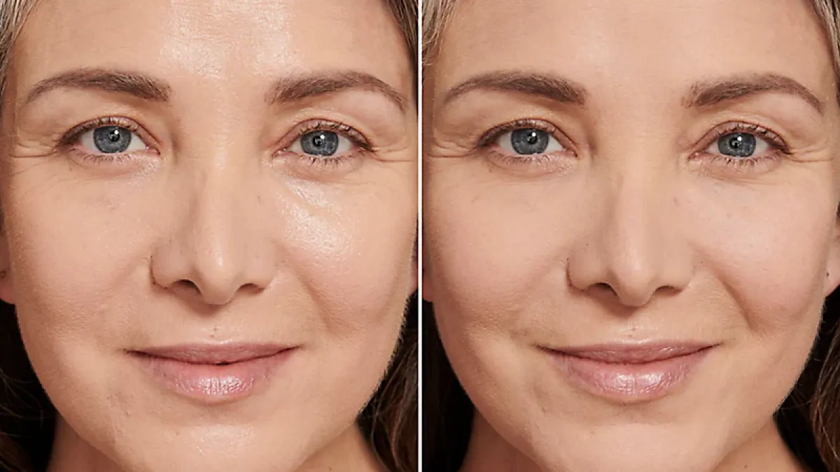 Laura Mercier powder before and after