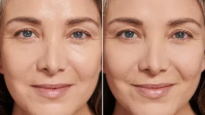 Laura Mercier powder before and after