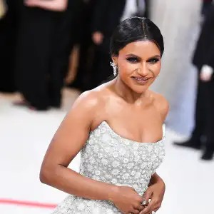 Mindy Kaling Shows Off Slim Figure in Shimmering Corset Gown on 2023 Met Gala Red Carpet