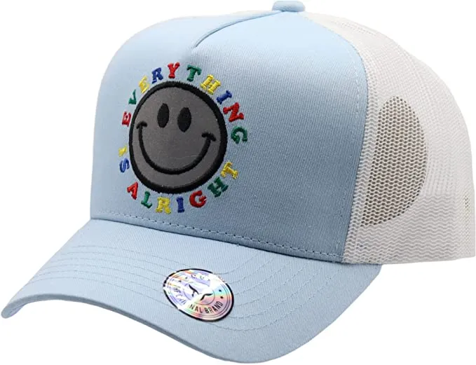smiley face trucker hat
