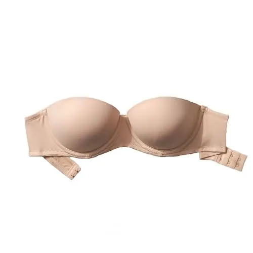 Victoria's Secret Pink Wear Everywhere Push Up Bra, Strapless, Full Coverage, Smooth, Bras for Women, Beige (34B)