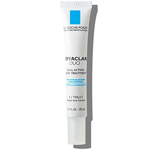 La Roche-Posay Effaclar Duo Dual Action Acne Spot Treatment Blemish Cream with Benzoyl Peroxide for Blackheads, Lightweight Sheerness, Safe For Sensitive Skin