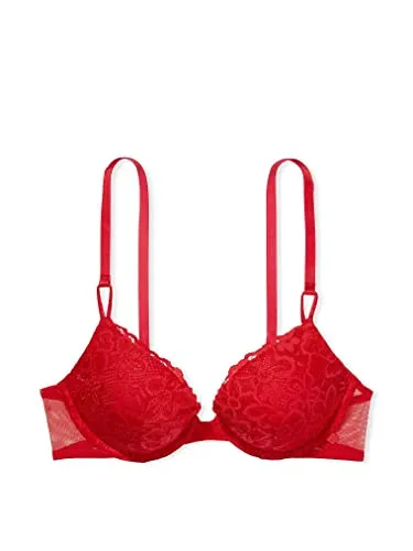 Victoria's Secret Sexy Tee Lacie Push Up Bra, Moderate Coverage, Padded, Adjustable and Convertible Straps, Lace, Bras for Women, Lipstick (36C)