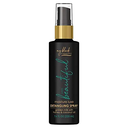My Black is Beautiful Detangler Spray, Sulfate Free, for Curly and Coily Hair with Coconut Oil, Honey and Turmeric, 7.6 fl oz
