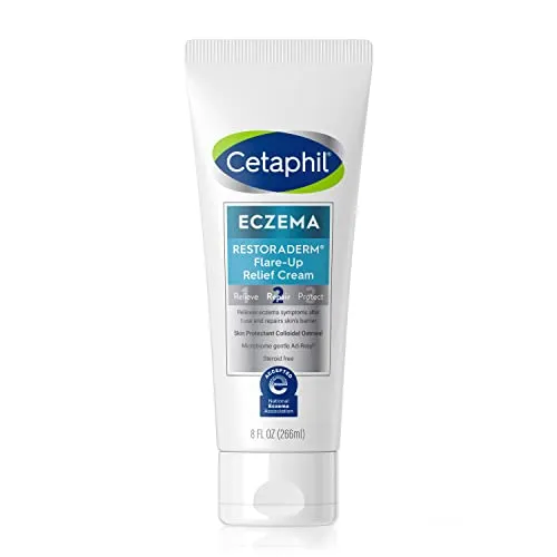 CETAPHIL ECZEMA RESTORADERM FLARE-UP RELIEF CREAM, For Eczema Prone Skin, 8 oz, Barrier Repair, 48 Hour Hydration, 2% Skin Protectant Colloidal Oatmeal, Steroid Free