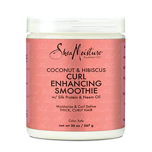 Sheamoisture Curl Enhancing Smoothie for Thick, Curly Hair Coconut and Hibiscus Sulfate and Paraben Free 20 oz