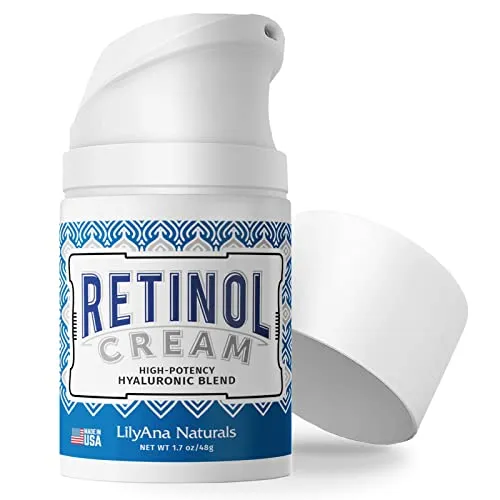 LilyAna Naturals Retinol Cream - Made in USA, Anti Aging Moisturizer for Face and Neck,Wrinkle, Retinol Complex - 1.7oz