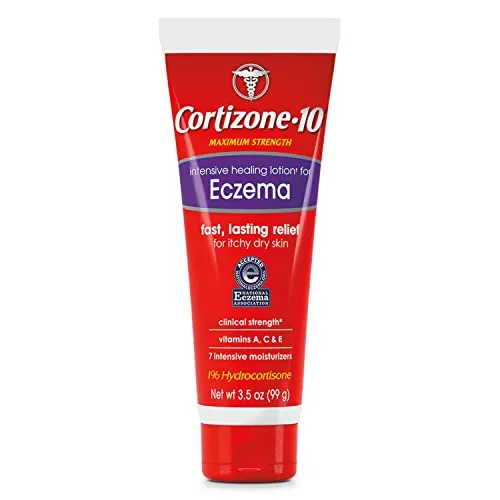 Cortizone 10 Intensive Healing Lotion for Eczema 3.5 oz., Maximum Strength 1% Hydrocortisone With Vitamins A, C & E