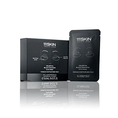 111SKIN Celestial Black Diamond Eye Mask | Combat Fine Lines, Wrinkles, Dehydration | Set of 8 (8 x 0.2 oz)