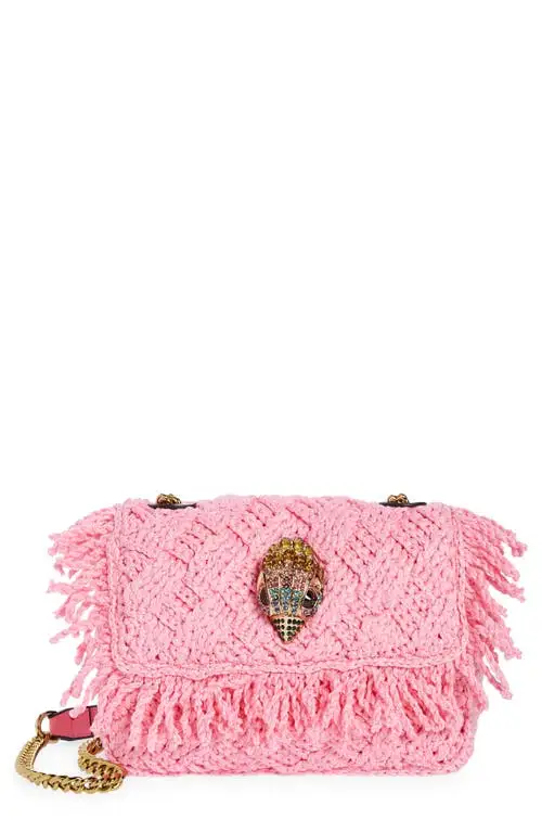 Kurt Geiger London Medium Kensington Crochet Shoulder Bag in Pink at Nordstrom