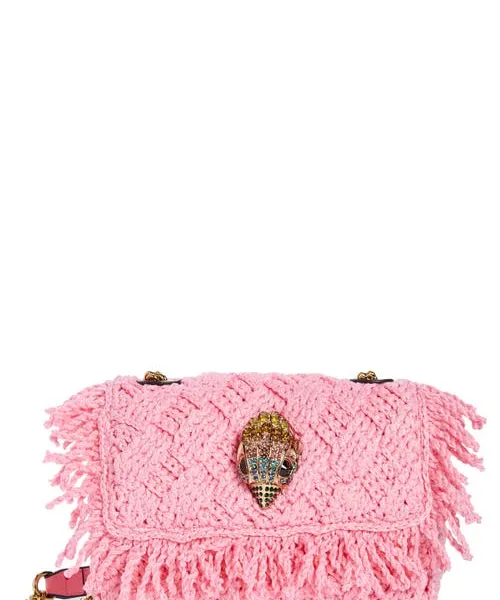 Kurt Geiger London Medium Kensington Crochet Shoulder Bag in Pink at Nordstrom