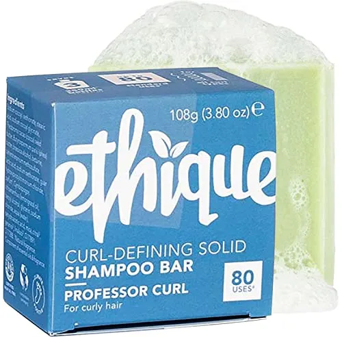 Ethique Professor Curl Curl-Defining Solid Shampoo Bar for Curly Hair - Sulfate-Free, Plastic-Free, Vegan, Cruelty-Free, Eco-Friendly, 3.8 oz (Pack of 1)
