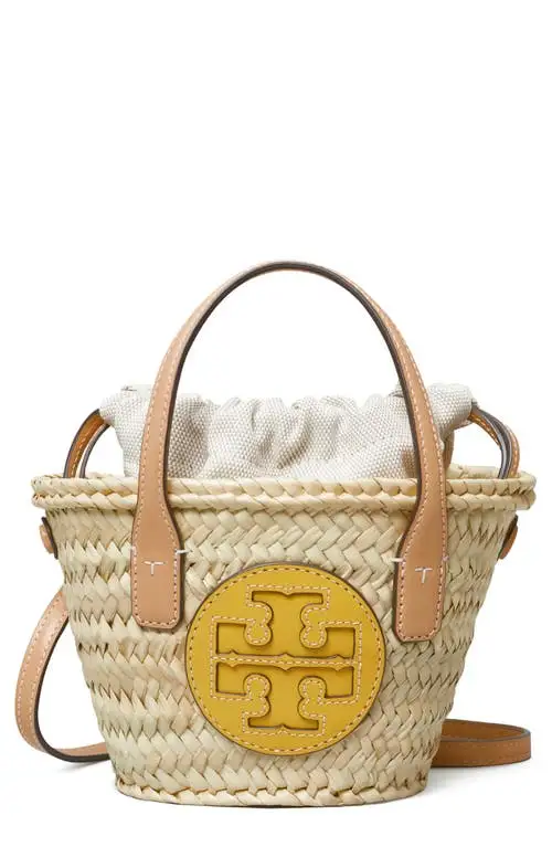 Tory Burch Ella Mini Straw Basket Bag in Natural /Golden Sunset at Nordstrom