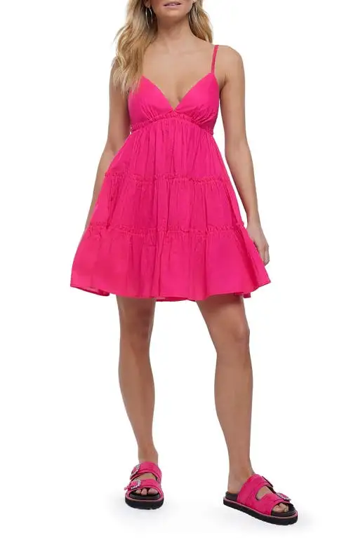 River Island Scrunchie Strap Beach Minidress in Pink at Nordstrom, Size Medium