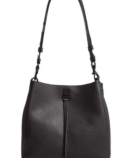 Rebecca Minkoff Darren Deerskin Leather Shoulder Bag in Black at Nordstrom
