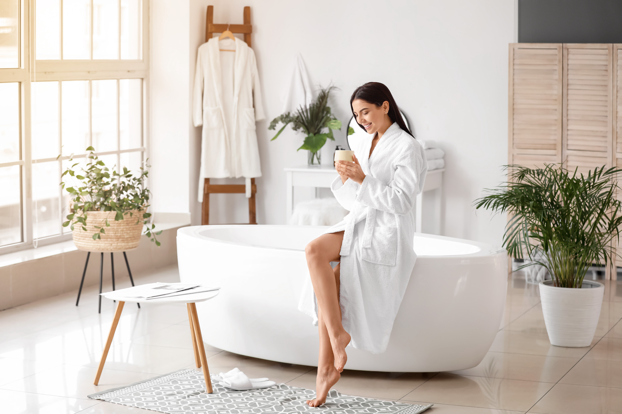 Best-Bathrobes-For-Women-Stock-Photo