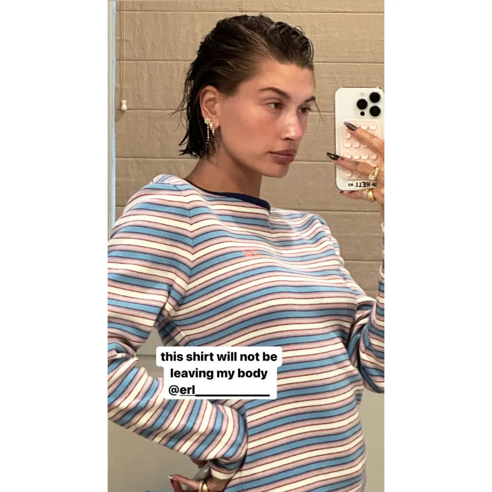 Hailey Bieber Wears Husband Shirt 2