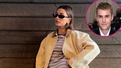 Promo Hailey Bieber Wears Husband Shirt