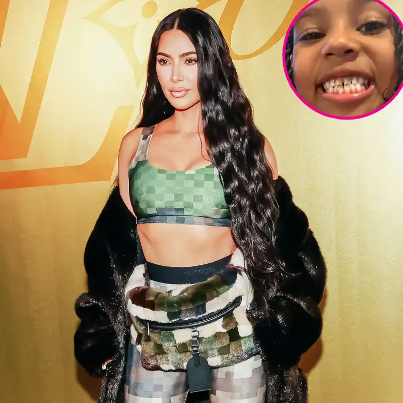 Promo Saint West Wears LV Tooth Bling Kim Kardashian