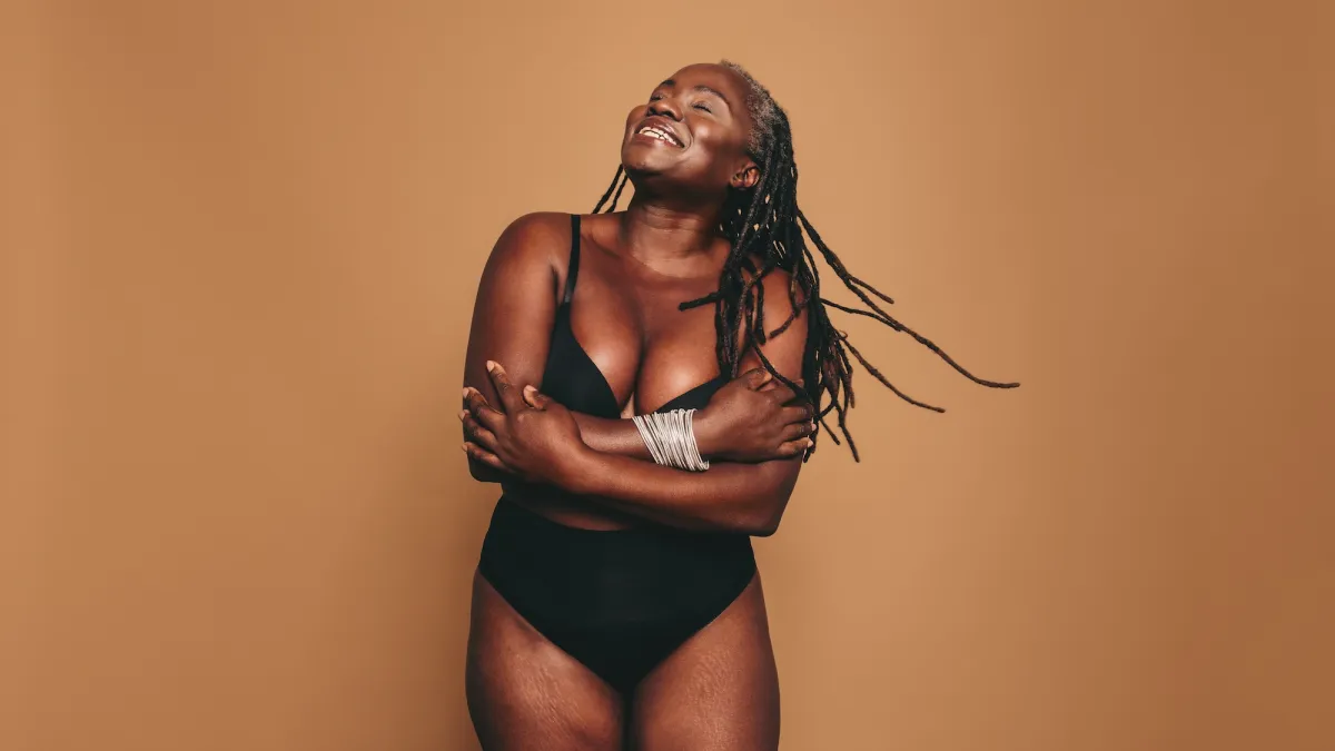 Woman-Wearing-Bra-Underwear-Set-Stock-Photo