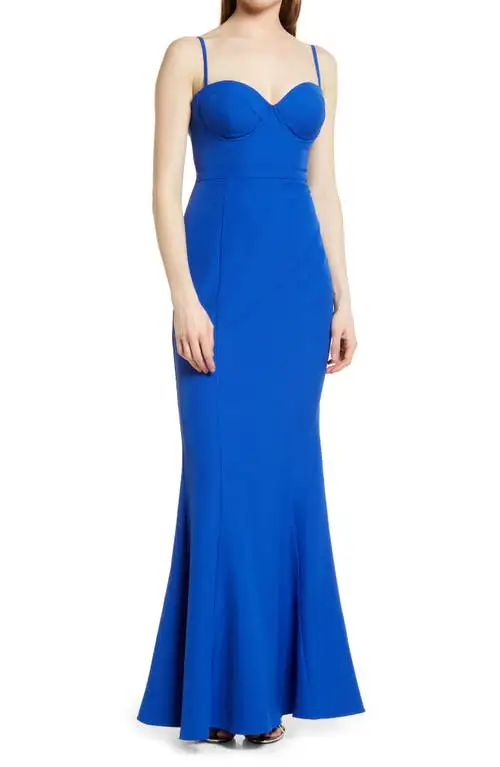 elle zeitoune Louisa Underwire Mermaid Gown in Indigo at Nordstrom, Size Small