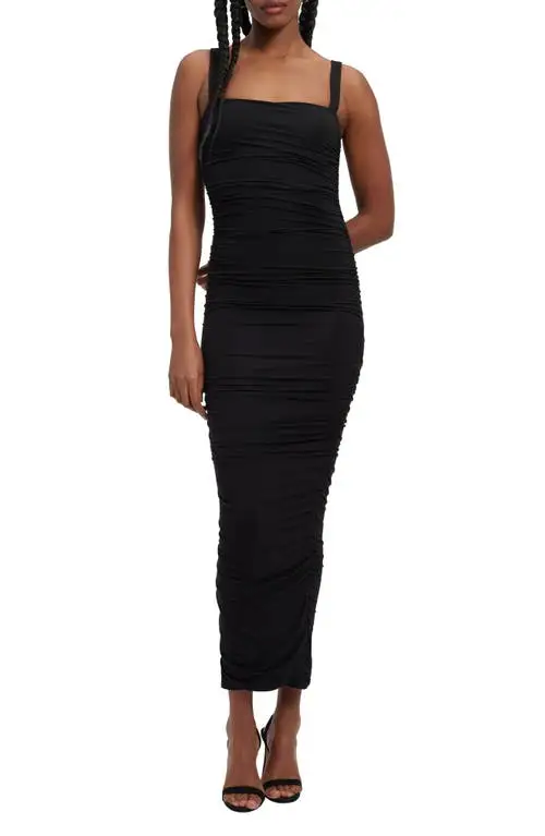 Good American Ruched Maxi Dress in Black at Nordstrom, Size 5