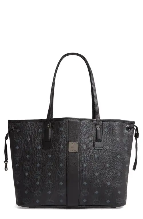 MCM Medium Liz Reversible Shopper in Jet Black at Nordstrom
